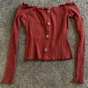 Coral, Off-the-Shoulder Crop Top